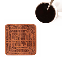 o3 original design China city map wood carving coaster insulation mat Beijing Shanghai Chengdu Chongqing Hangzhou