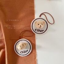 (Favoria Customization) Han ins Bear Name Brand Embroidery Name Brand Kindergarten Baby Children's Book Package Hanging
