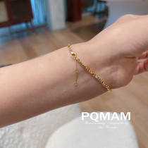 Ball powder welfare JU good mix and match plain gold bracelet 18K length 16 3cm do not return do not change