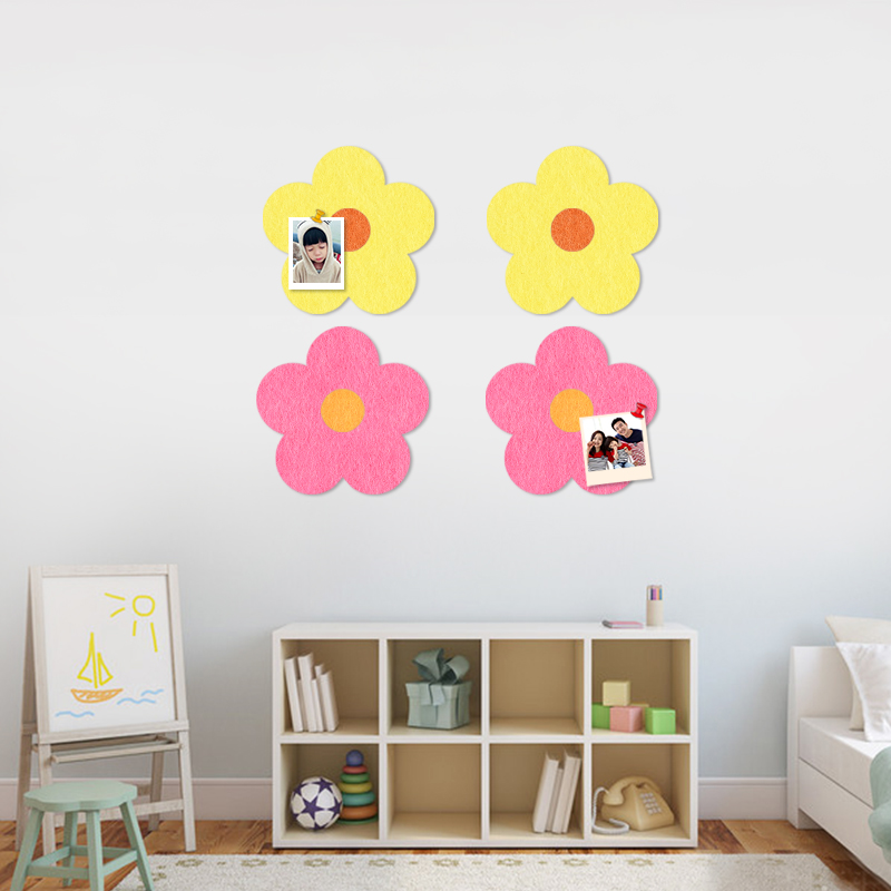 ins wind Nordic small flowers felt left message board photo wall stickup nursery works soft wood panel display board