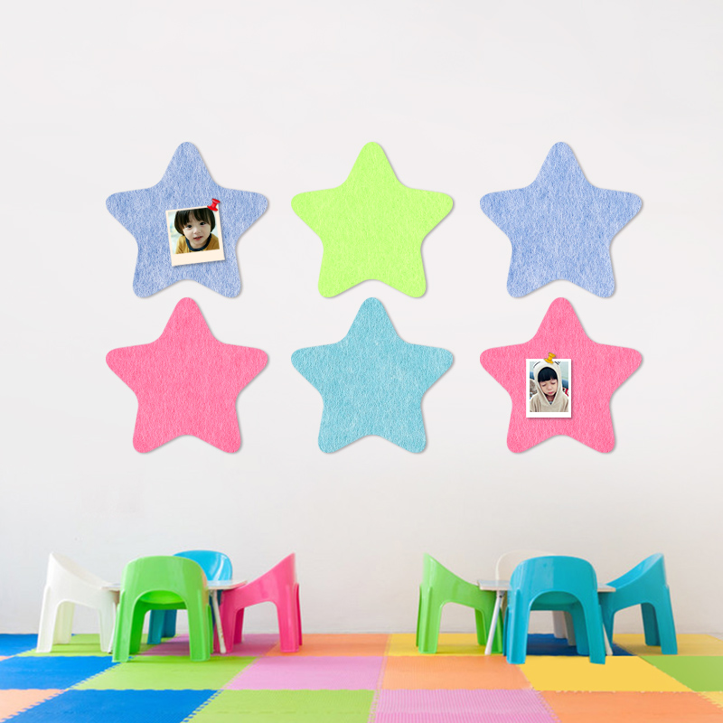 Creative Pentagram Nursery School Work Show Super Thick Felt Display Board Background Wall Better Than Color Message Soft Plank