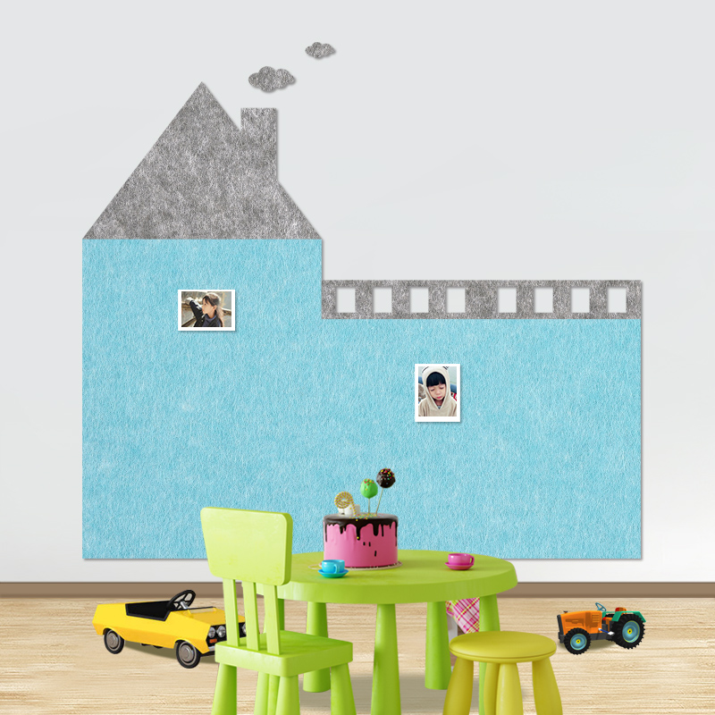 Kindergarten Themed Wall Ring Creation Castle Felt Board Display Board Propaganda Bar Cultural Wall Background Wall Promotional Bulletin Board