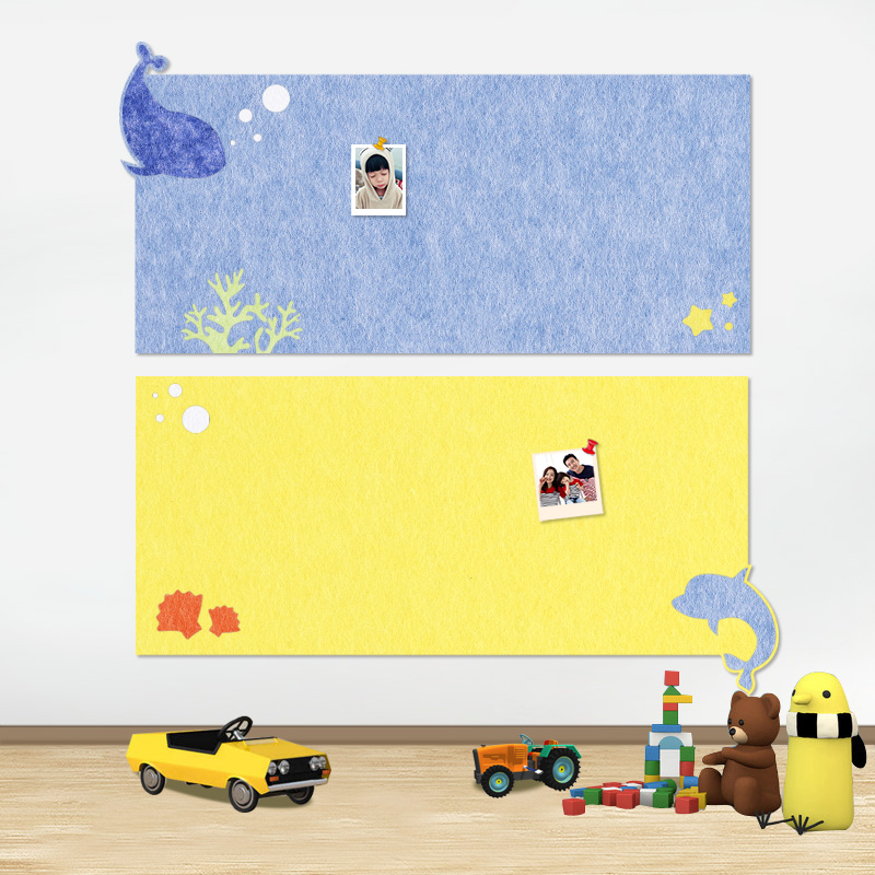 Nordic Creative Dolphin Wall Sticker Children's Room Felt Message Board Photo Wall Kindergarten Works Soft Wood Panel Display Board