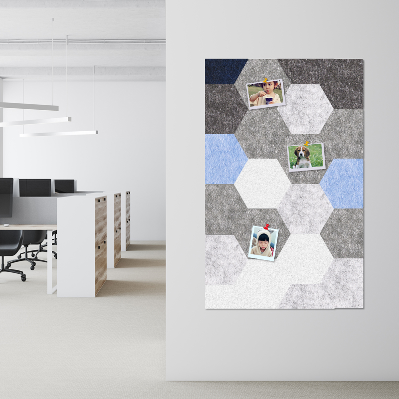 Hexagon Felt Soft Wood Board Wall Stickup Message Board Photo Wall Background Wall Kindergarten Work Display Board Bulletin Board
