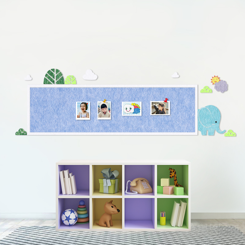Kindergarten Cultural Wall Circular Wooden Felt Plate Background Wall Felt Wall Pass Display Boards