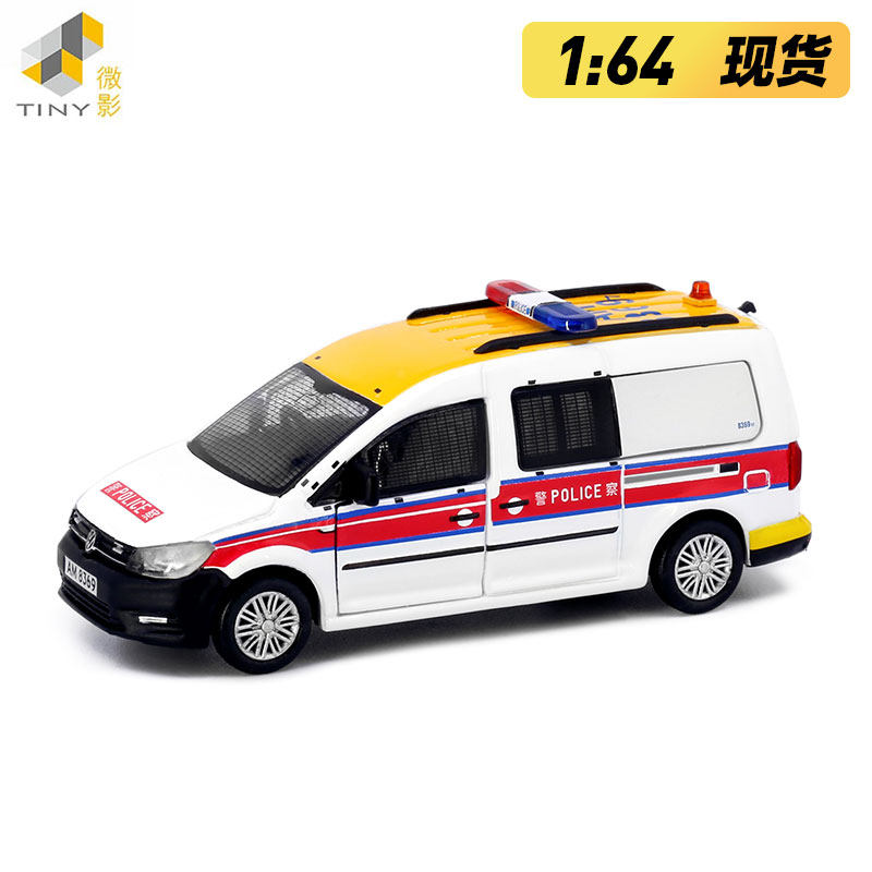 Tiny微影61 福斯福士開迪Caddy 香港警察警車機場AM8369合金車模