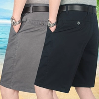 Хлопковый костюм, мужские шорты, дышащие хлопковые штаны для отдыха, для среднего возраста, свободный крой