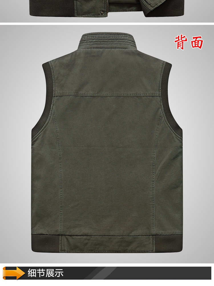 Người đàn ông trung niên và người già vest cha mùa xuân và mùa thu mẫu không tay áo vest ngoài trời câu cá ngoài trời vest cotton vai nam áo ba lỗ gym