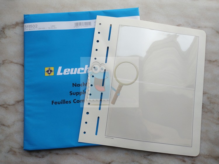 German Import Lighthouse Philatelic Supplies LB Luxury Lining Paper Stamps Loose-leaf Transparent Single-sided 2-line Book Page