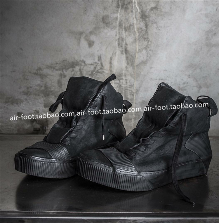 Основная линейка BORIS BIDJAN SABERI - черная вулканизированная обувь из конской кожи на растительной основе craft dark trend BBS со средним берцем Изображение 1