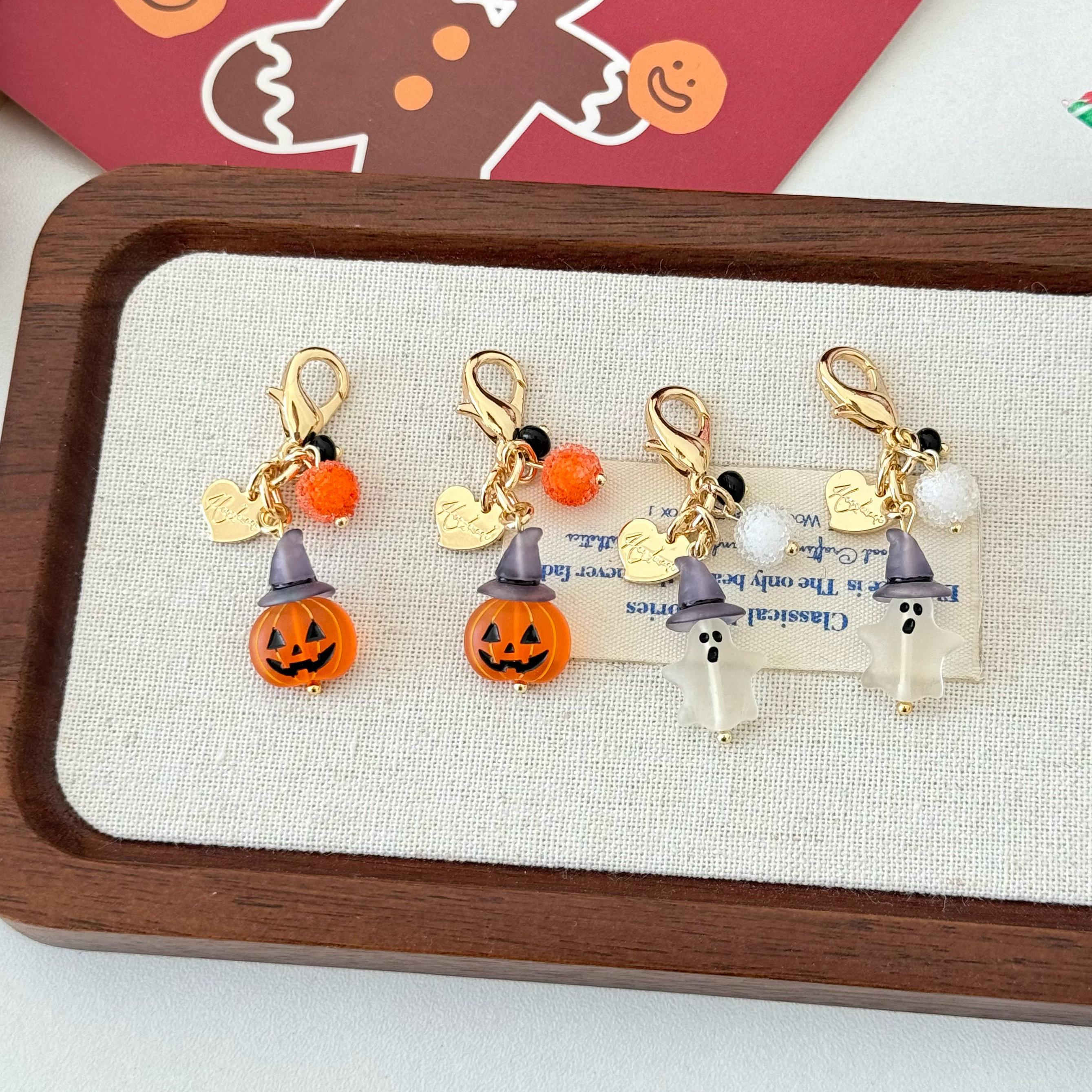 原创手作万圣节南瓜小幽灵女包挂件翻包拉链扣头耳机包手账挂饰评价- 淘宝网