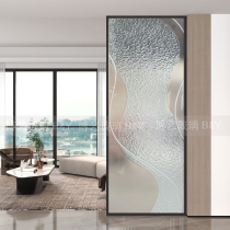 Modern simple carved art glass screen partition living room entrance hall decoration luxury shoe cabinet upper sliding door tempered
