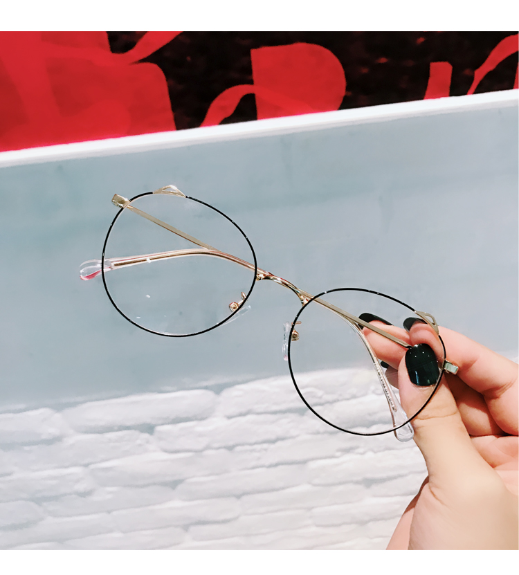 Net red ins cat tai kính gọng kính tròn nữ phiên bản Hàn Quốc của gương phẳng thủy triều phong cách Harajuku khung mắt ulzzang kính mắt