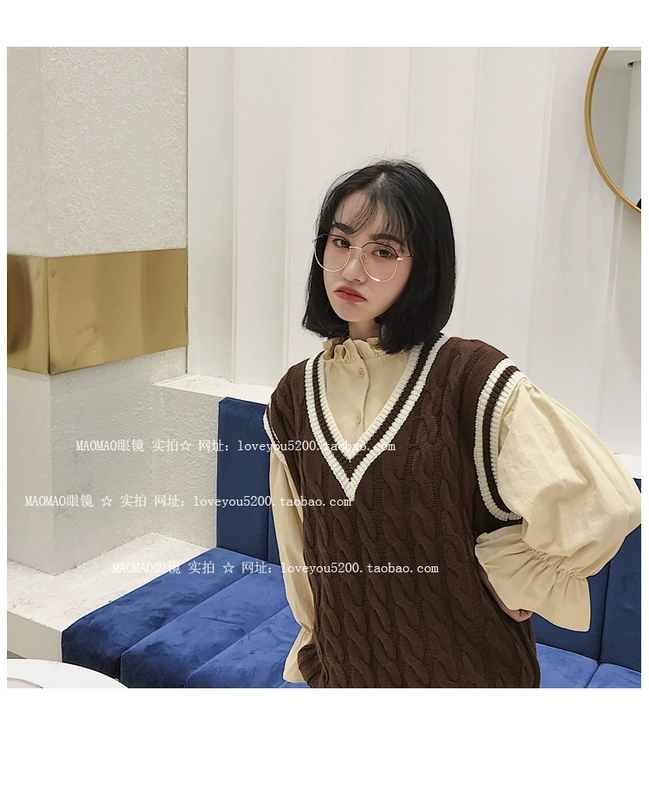 Kính mắt lớn MAOMAO kính gọng tròn nữ mặt tròn phiên bản Hàn Quốc 2018 mới có thể trang bị kính cận thị nam