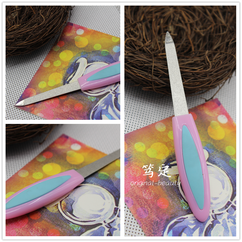 3 Price Tails Single Pink Diamond Sand Fingernail Filing Medecine Tool Bifacial Hands And Feet Edge Filing Knife Hand Polished Strips