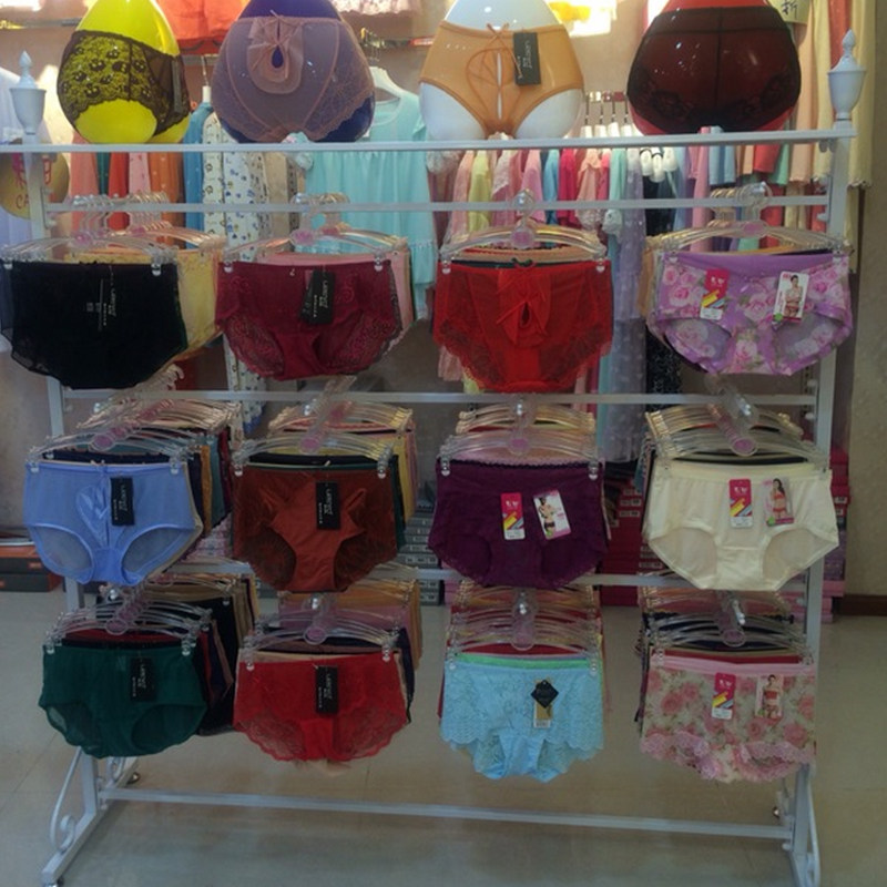 Bra shop floor-standing socks rack double-sided hanging underwear display rack scarf silk scarf silk stockings iron shelf