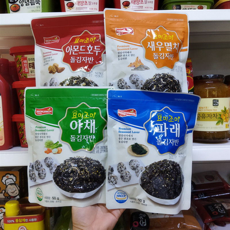 South Korea imported fresh garden shredded seaweed 50g4 styles fried seaweed children bibimbap seaweed snacks roasted seaweedGOOD