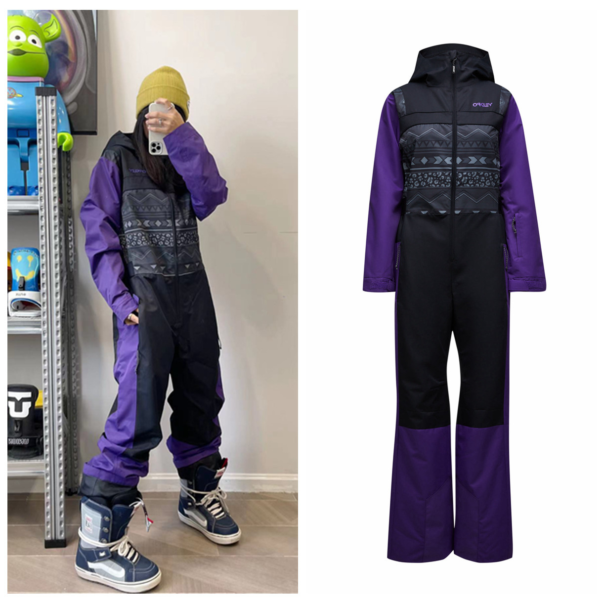 oakley ski suit Oakley pullover warm windproof waterproof pullover zipper quilted windproof white new