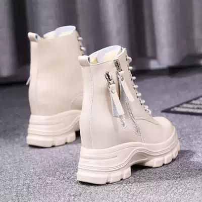 Hong Kong inner height-increasing Martin boots women's 2020 new British style thick-soled Korean side zipper short boots autumn and winter single boots