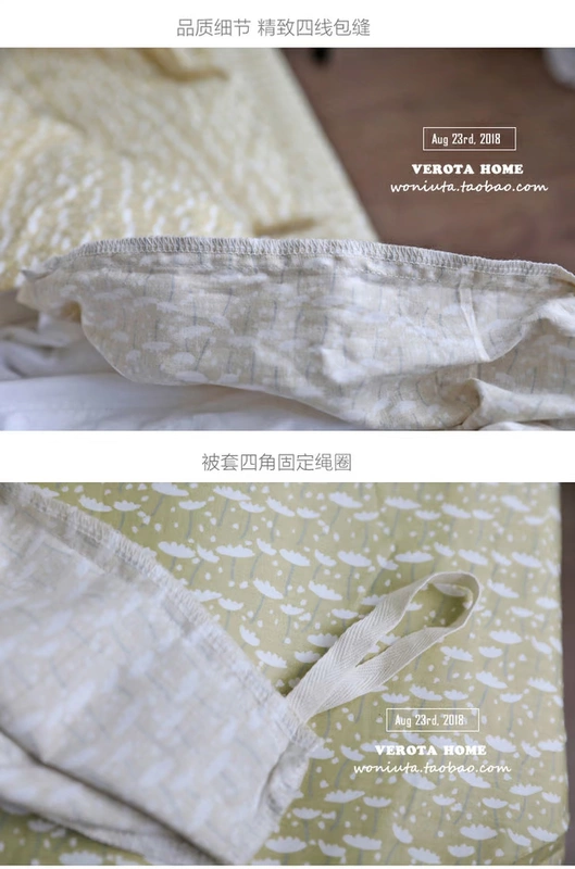 [Ốc] tháp kiểu Nhật hoa vàng in khăn trải giường cotton quilt ba gia đình bốn - Bộ đồ giường bốn mảnh