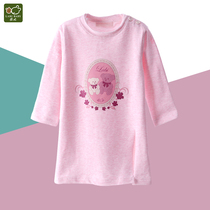 Rabbis official flagship girl spring dress pajamas skirt childrens clothes dress dress girl foreign-like nightgown Korean version