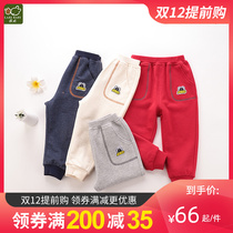 Rabbi official flagship boys autumn casual trousers forest circus counter-mouth Haren pants girl lattice pants tide
