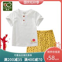 Rabbi childrens clothes baby clothes summer boy suit cotton short sleeve home baby T-shirt shorts tide boy Hanfu