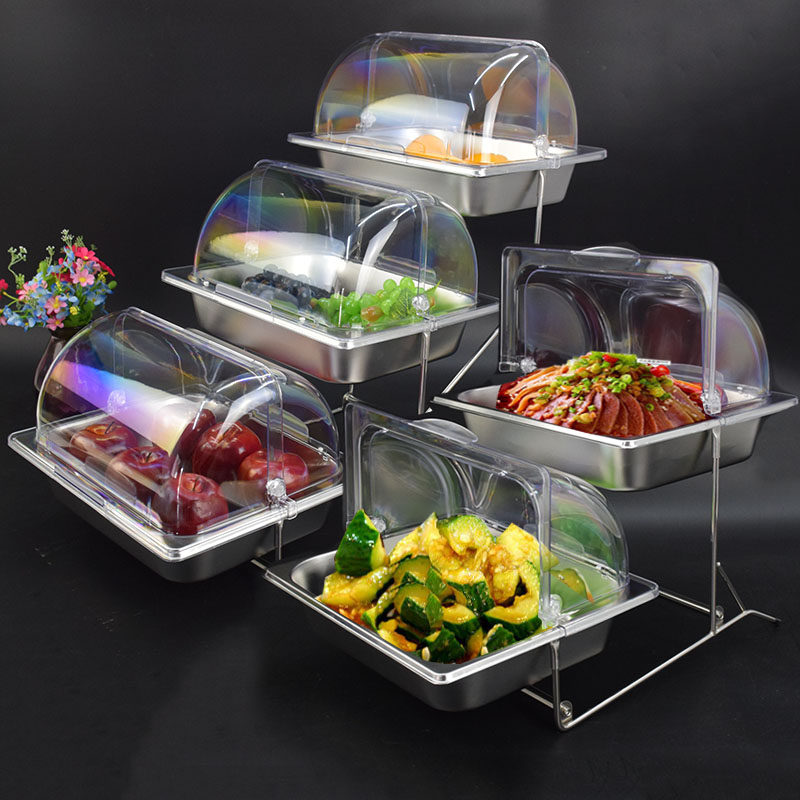 Sweet Pint Display Shelf Creativity Three Layers Stainless Steel Buffet Fruit Cold Dish cooked food Trays Refreshing multilayer