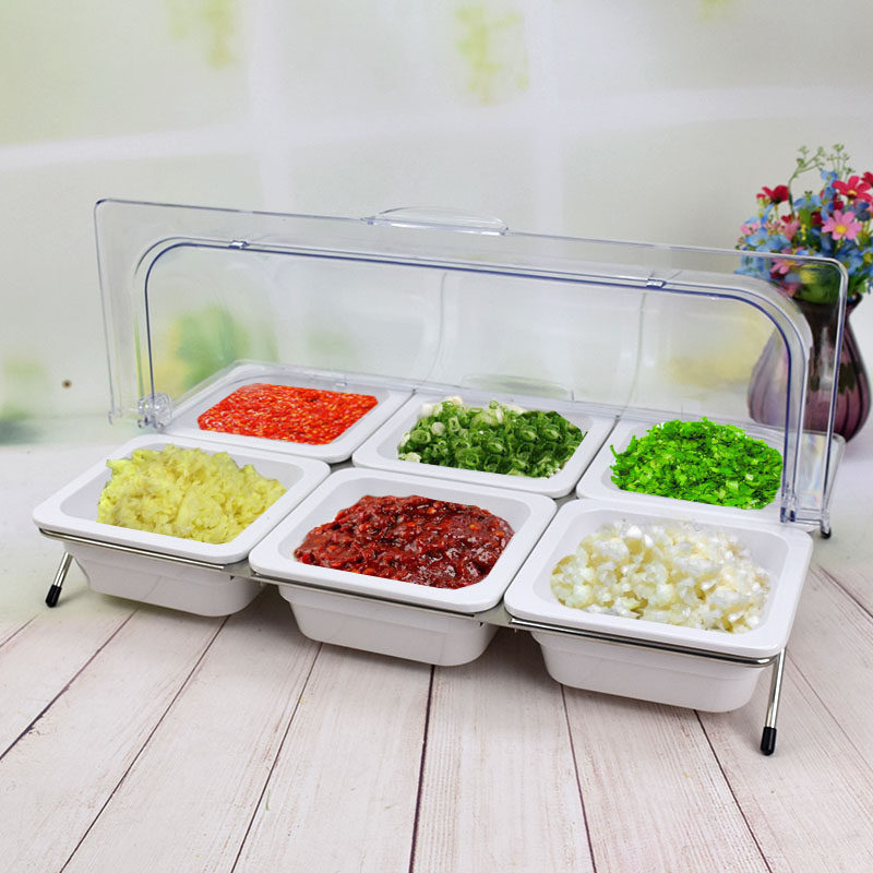Fire Pot Shop Seasoned Box Snack Snack Box Melamineg Fruit Pan With Lid Buffet Sauce With Small Vegetable Display Case