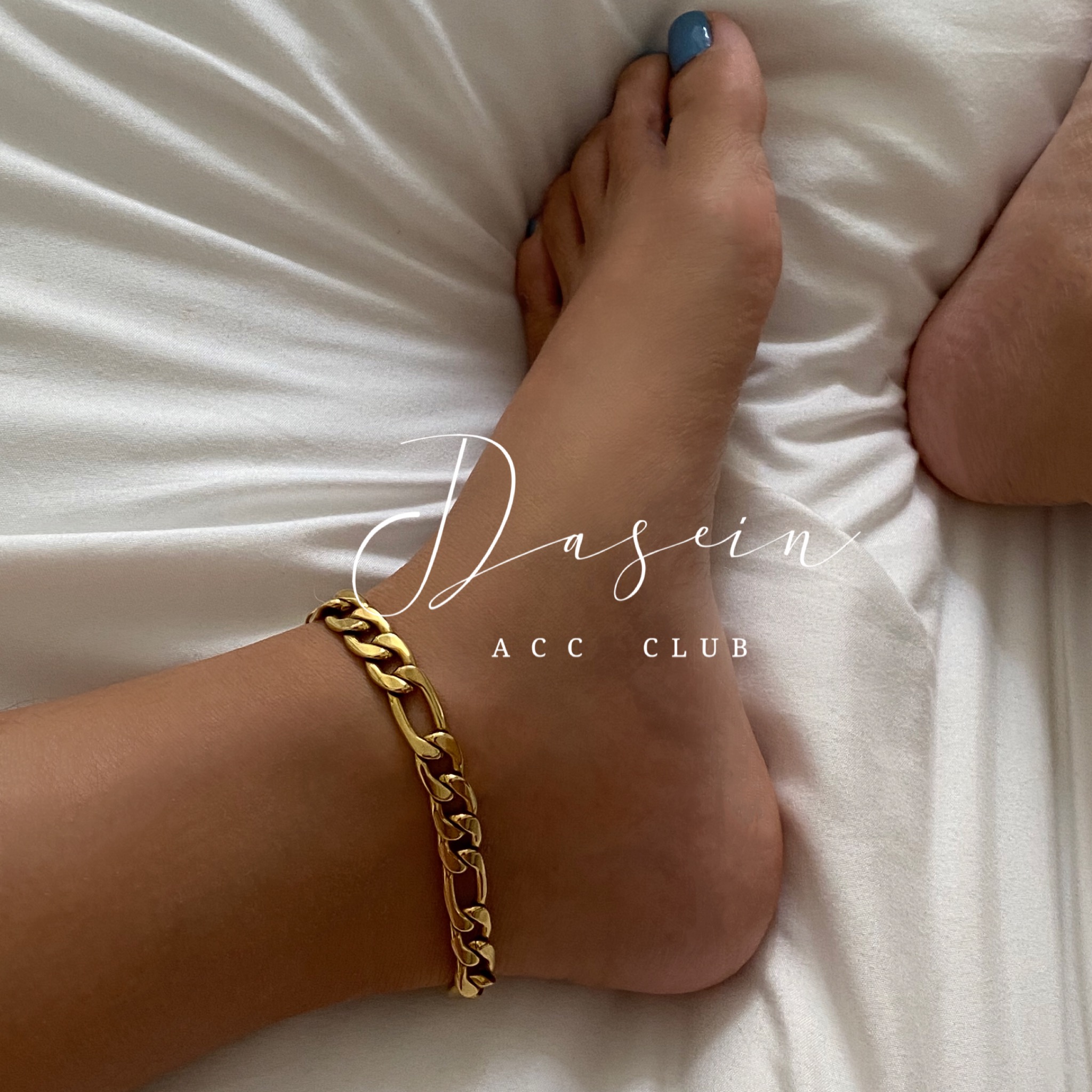DASEIN ACC European and American personality ins niche simple metallic concave shape Figaro men's women's anklet