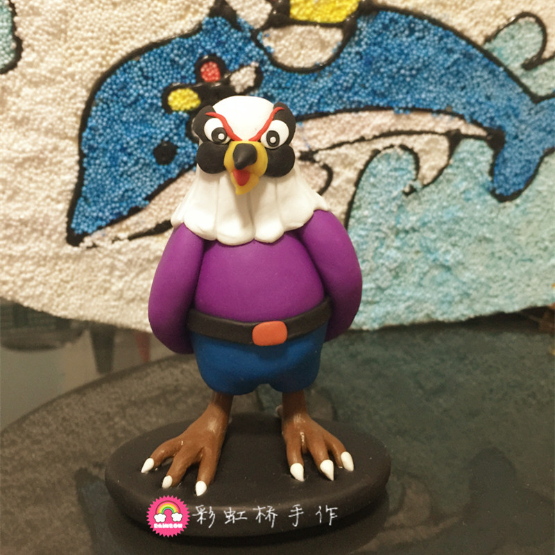 Post-80s nostalgic pottery doll Black Cat Sheriff's food monkey Eagle doll decoration car decoration new handmade custom gift