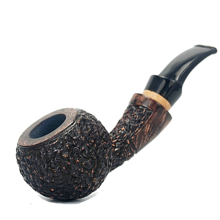 Imported heather PIPELIN handmade old men's solid wood large pipe smoking V sharp weapon super thick bucket wall