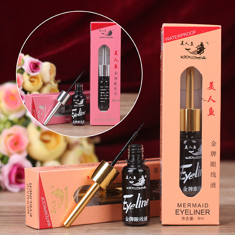 Xác thực nàng tiên cá huy chương vàng bút kẻ mắt 9ml mềm đầu cứng bền không thấm nước và mồ hôi- bằng chứng bút kẻ mắt kiss me