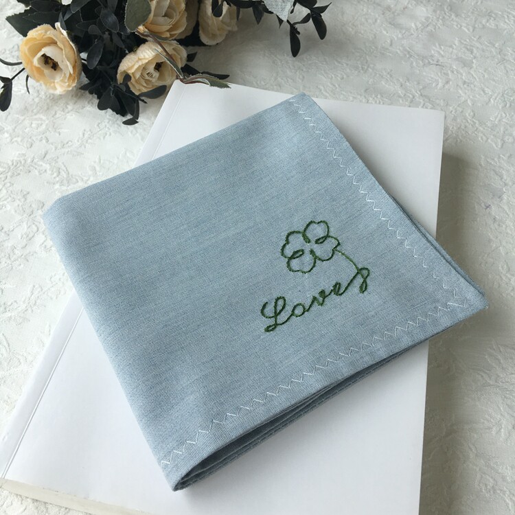  (Four Leaf Grass) Lovehand Embroidered Handkerb DIY Material Package Custom finished delivery boyfriend