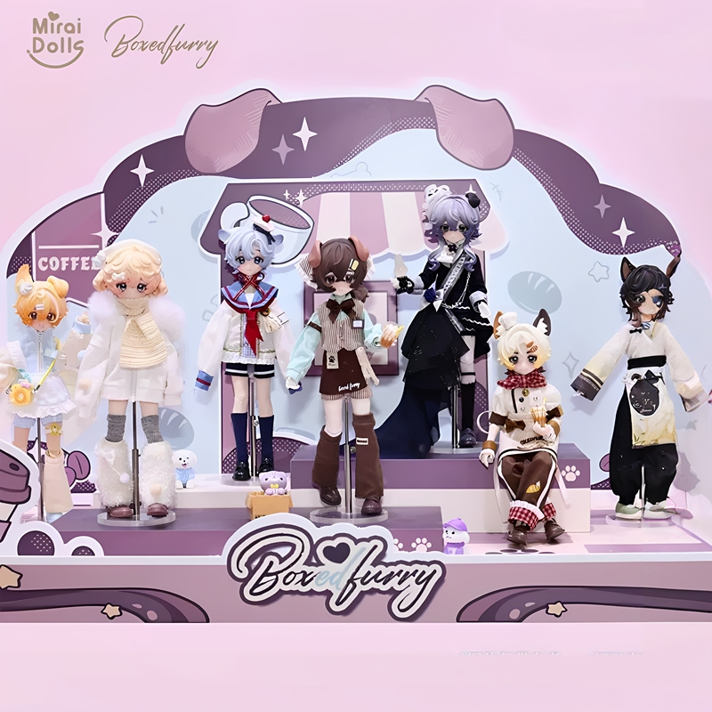 Boxedfurry Plush 8-Point Bjd Blind Box Movable Doll Trendy Toy Peripheral Desktop Ornament Gift