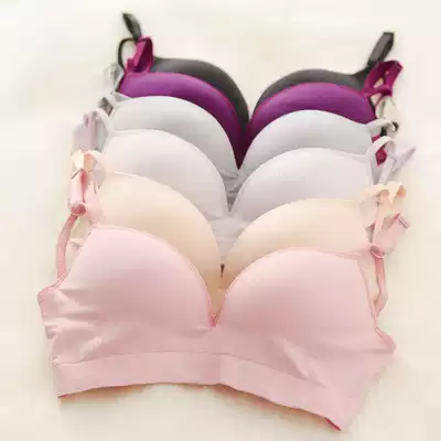 Upper and lower thick flat-chested small chest gathered sexy sports underwear women without steel rim bra cover thickened to receive secondary milk