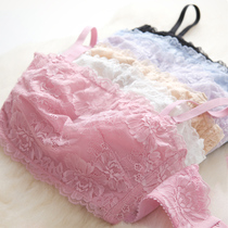Summer thin lace breast wrap underwear anti-light bra bra without steel ring bra gathering small lady size bra
