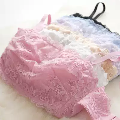 Summer thin lace small cute underwear anti-smooth bra bra gathering girl big size bra