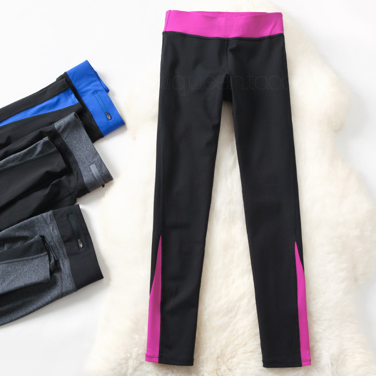 Small foot tight fit pants high elastic fit inner lap pants 90% long pants ladies running quick dry compression professional sports pants