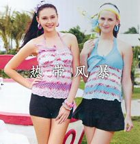 Clear Cabin Loss brand special cabinet Huadeath spa swimsuit female split flat angle pants 91216 left purple color