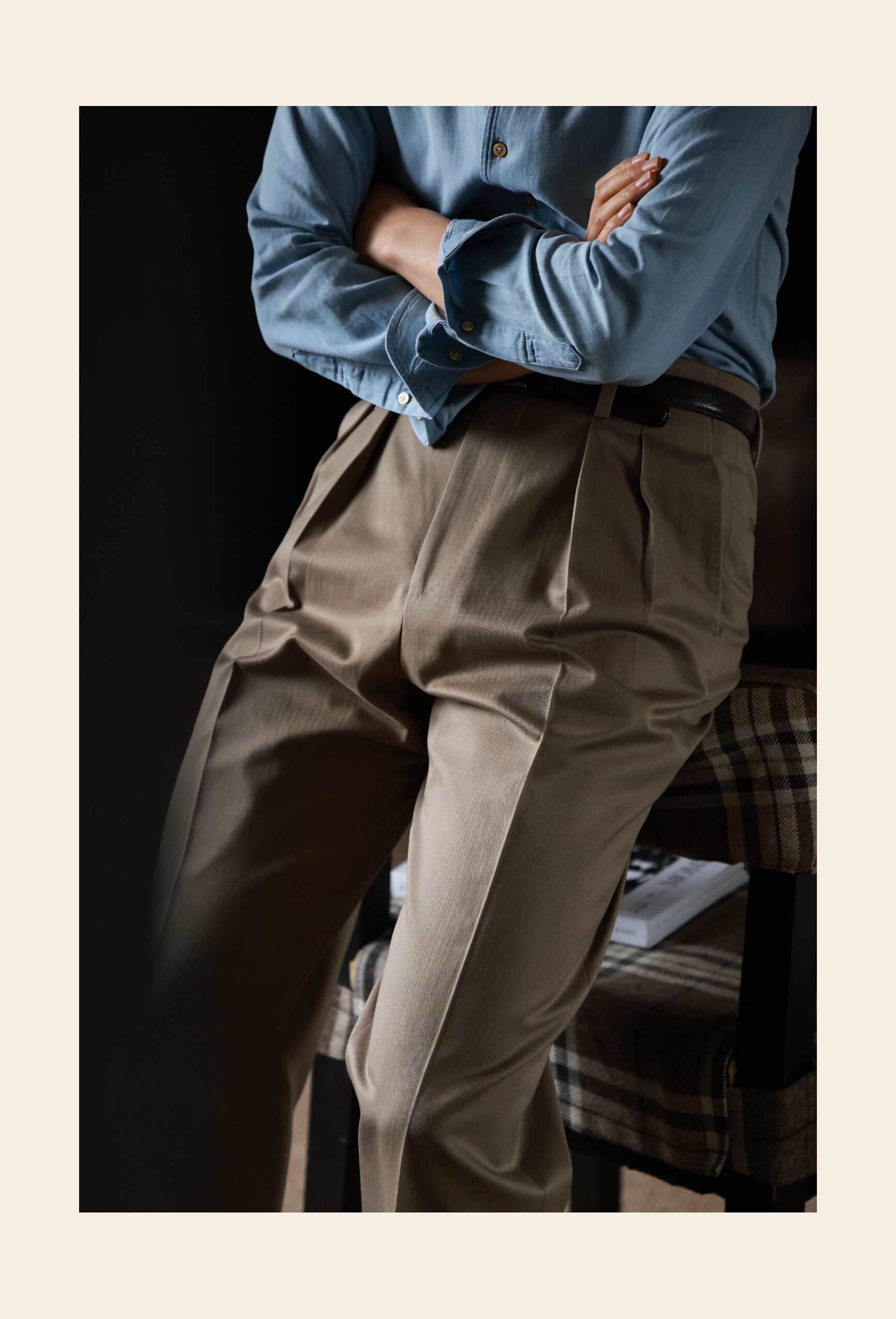 UG мужской иморт из японии узкий Разбросанный тяжеловес хлопок "Керамика земля елочка принт «Старые деньги Голливуда» талия брюки 