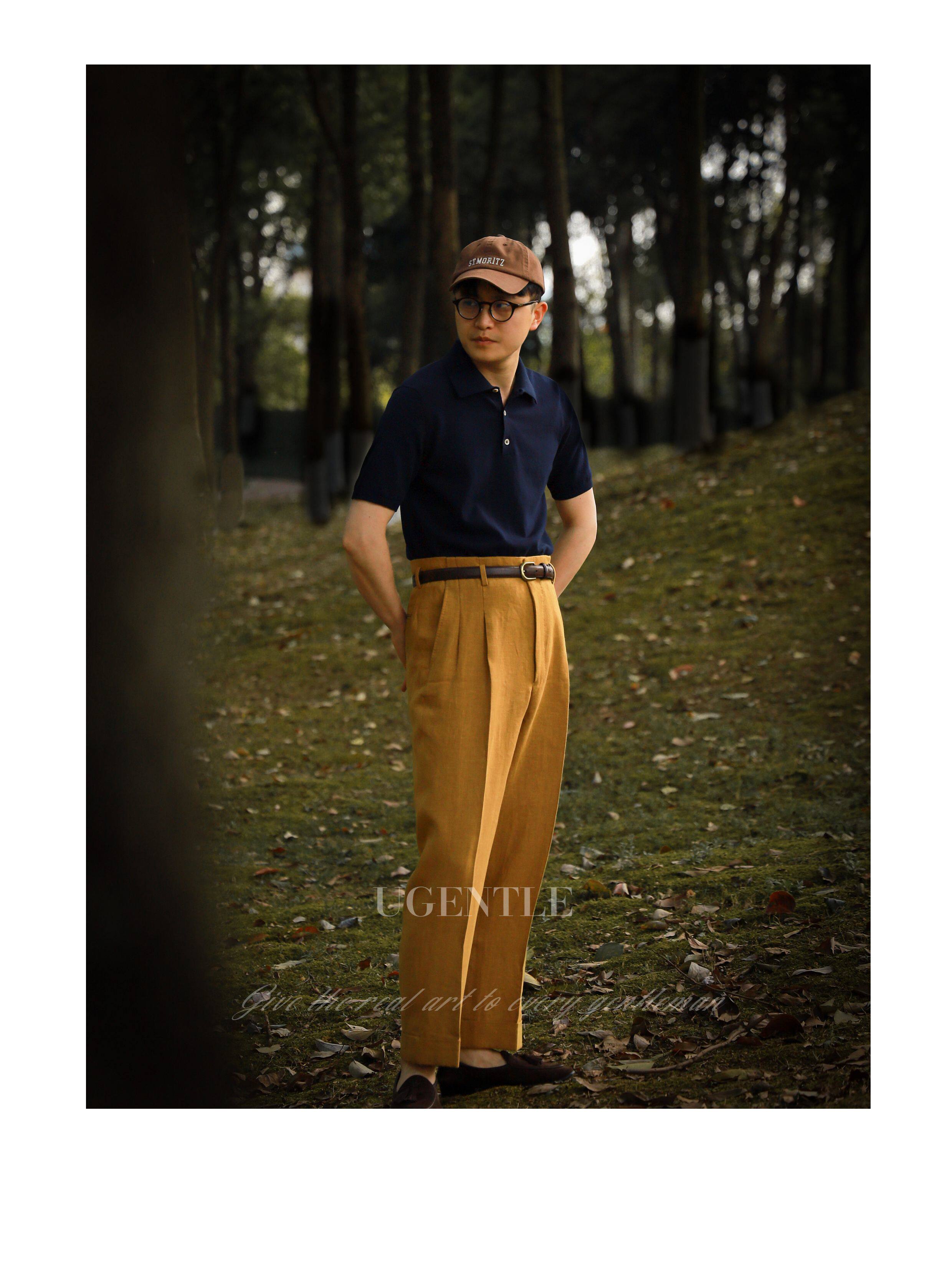 UGENTLE Летняя трикотажная футболка polo, из ворсистого хлопка, короткий рукав 