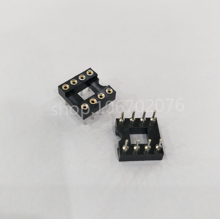 New 8 - foot round hole IC socket DIP8 round foot direct insert IC socket 8P round hole holding IC seat plated