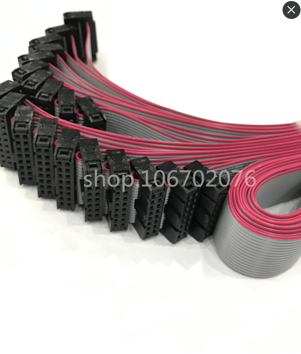 FC-16P double head line 16pin pin JTAG connection line 2 54mm AVR download line IDC grey flat cable