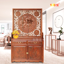 Solid Wood Screen Cabinet Shoes Cabinet Xuanguan Cabinet Living-room Partition Cabinet Two-sided Carved Flower Holder Screen In door Multi-function Chinese insert screen