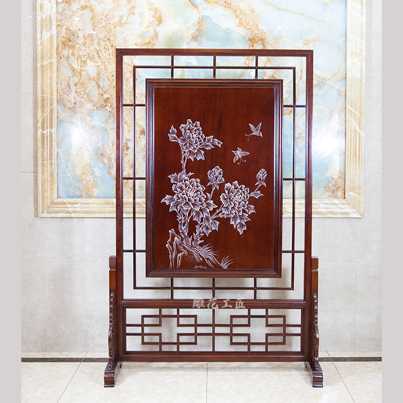 Interstitial double-sided carved hollow Chinese screen Bedroom block household classical floor-to-ceiling screen Solid wood entrance partition