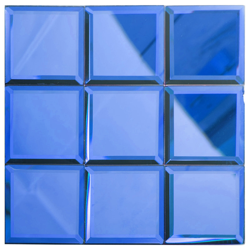 Minimalist glass grinding edge large mirror mosaic magnetic brick TV background wall bar for parquet wall brick KTV Kitchen Wall