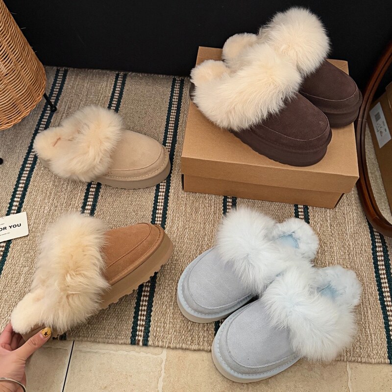 Titzkut Slippers for Women, Autumn and Winter Snow Boots, Thick-Soled Sheepskin Integrated Closed-Toe Slippers, Warm Furry Shoes Titzkut Slippers for Women, Autumn and Winter Snow Boots, Thick-Soled Sheepskin Integrated Closed-Toe Slippers, Warm Furry Shoes
