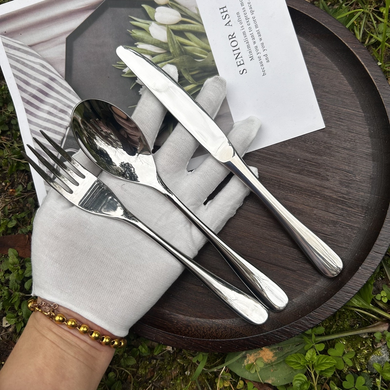 British Athena Athena304 Stainless Steel Western Tableware Steak Knife, Fork and Spoon Three-Piece Set Western Dining Spoon