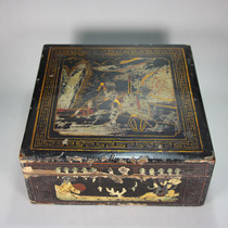 Qing Dynasty Lacquer Painting The Story of the West Chamber Character story Wooden box Old lacquerware Old woodware Wood art Wood carving Folk collectibles Authentic